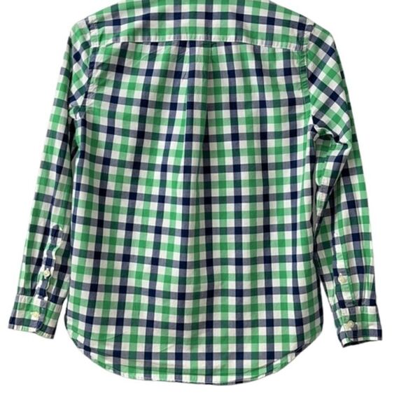 RALPH LAUREN Boy's Navy & Green Check Long Sleeve Button-Down Medium 10-12 - Picture 6 of 8